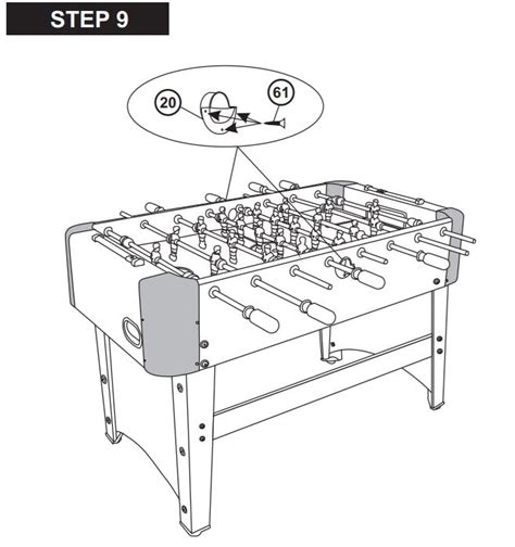foosball table parts diagram